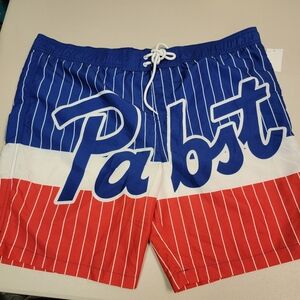 Pabst Blue Ribbon Swimming Trunks With Mesh Lining Size XL